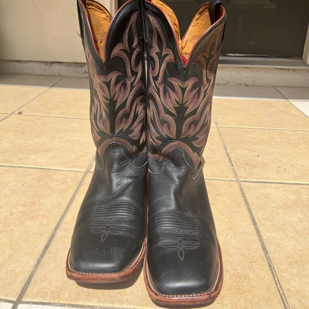 Justin Mens Black Cowboy Boots